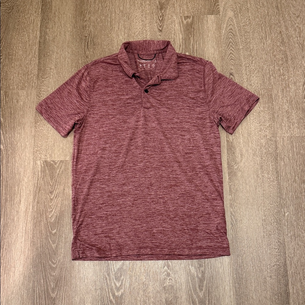 Abercrombie & Fitch Heathered Burgundy Polo Shirt